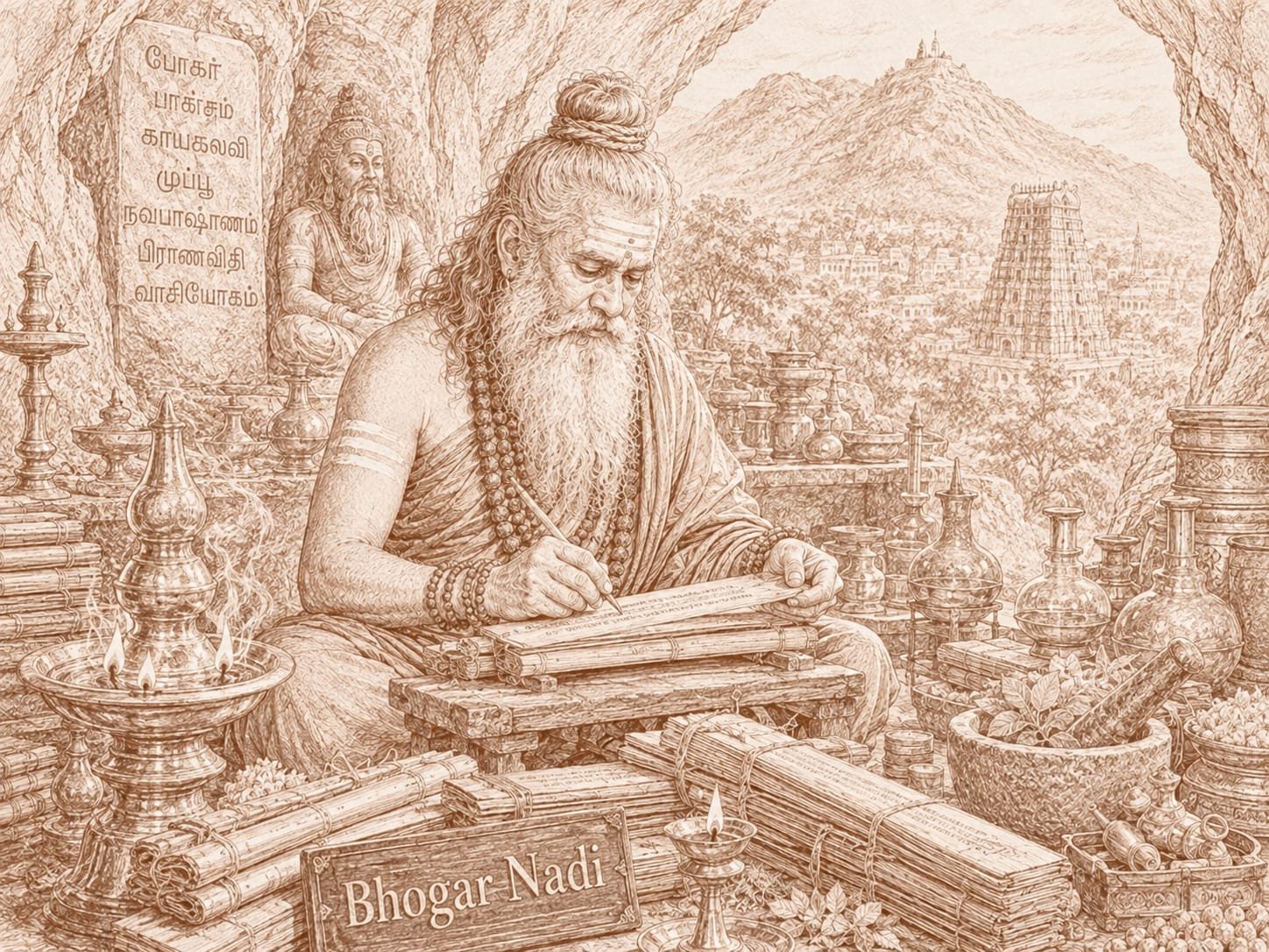 Bogar Nadi palm leaf reading