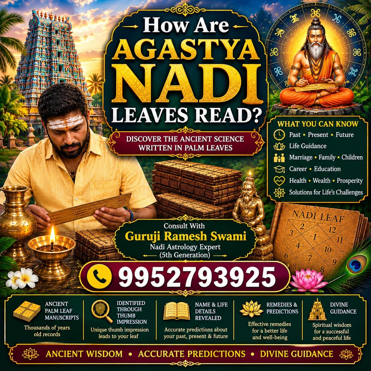 Sri Agasthiya Nadi Astrology Center for traditional palm leaf reading in Vaitheeswarankoil