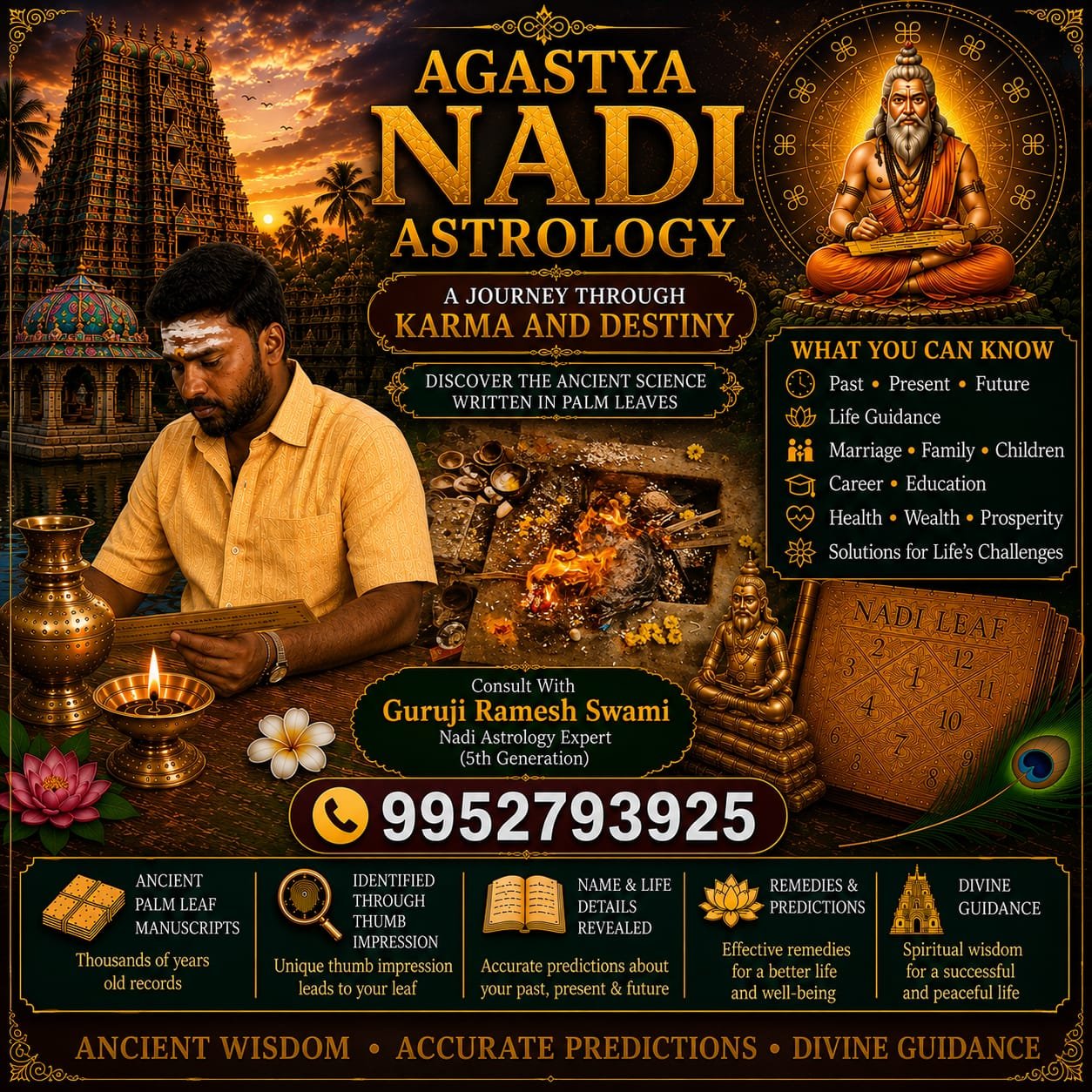 Traditional Nadi Astrology Center for palm leaf reading and consultation