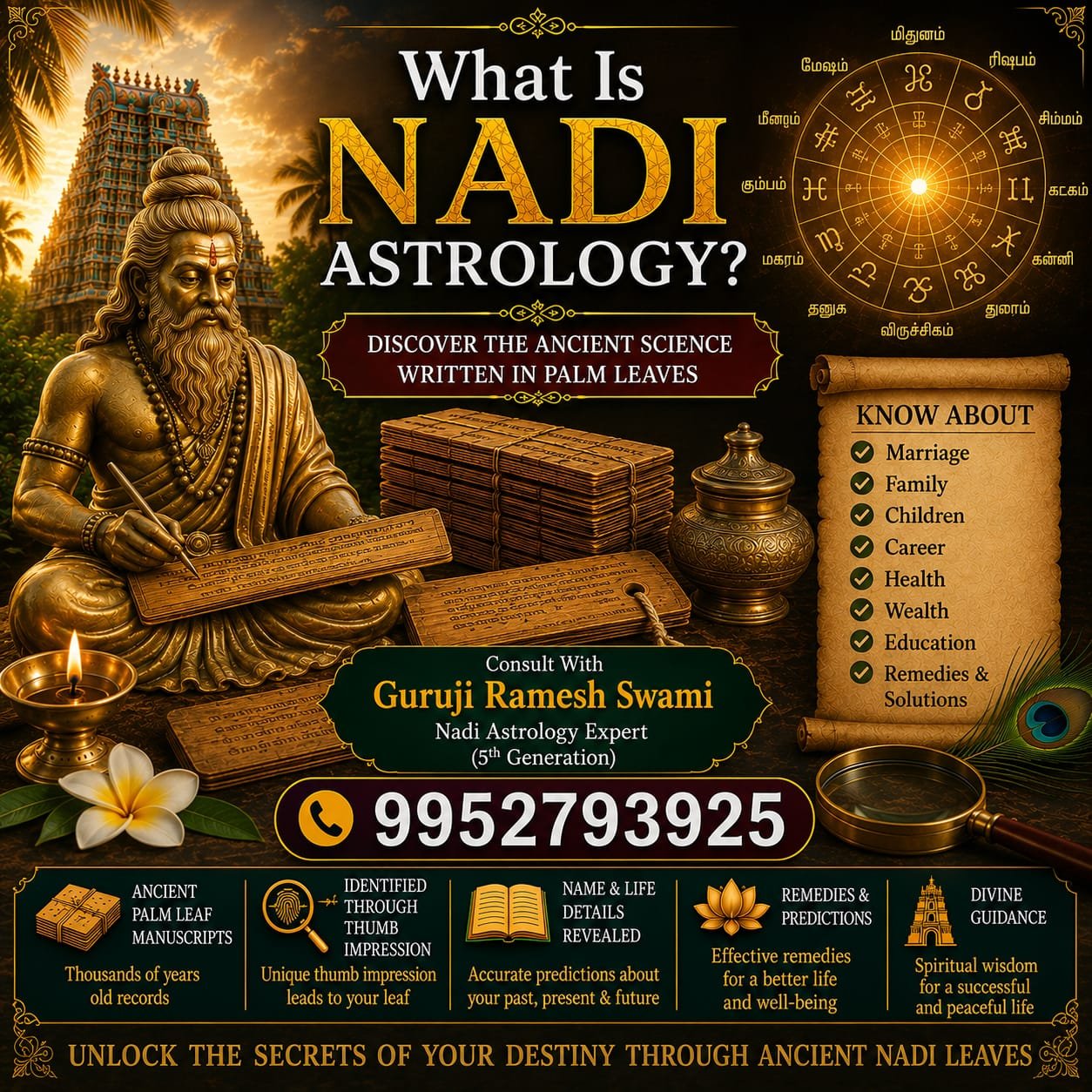 Exterior of Sri Agasthiya Nadi Astrology Center in Vaitheeswarankoil