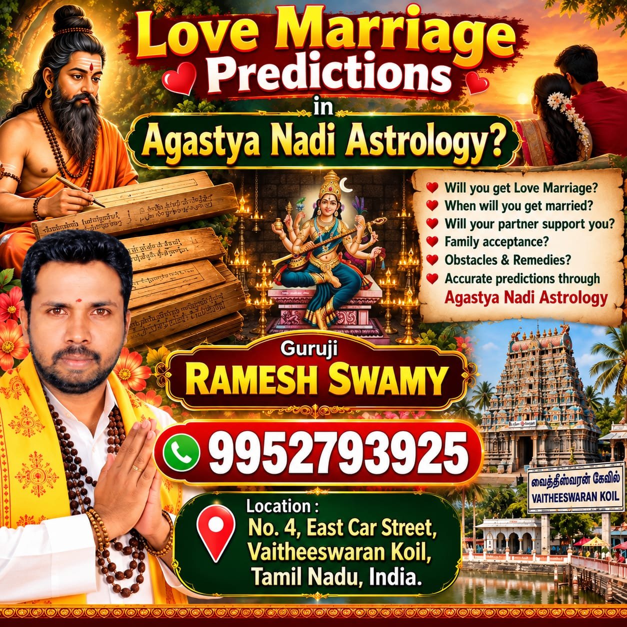 Love Marriage Predictions in Agastya Nadi Astrology?