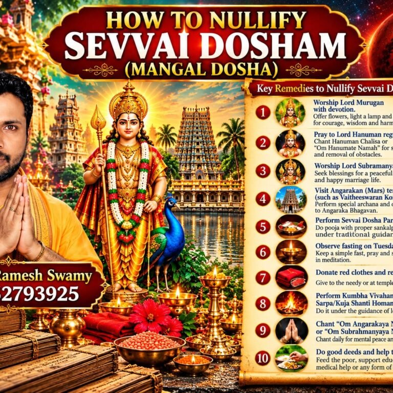 How to Nullify Sevvai Dosham (Mangal Dosha)
