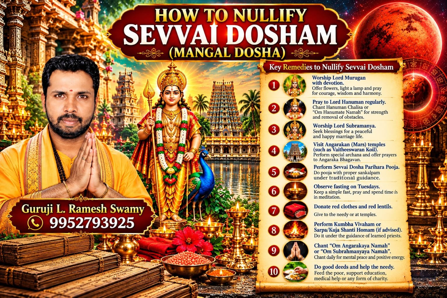 How to Nullify Sevvai Dosham (Mangal Dosha)